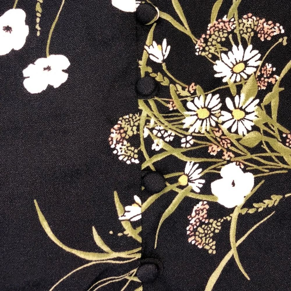 Reformation Fairway Floral Dress | Quarter sleeve | Black & Green NWT | Size 12 - Picture 9 of 9